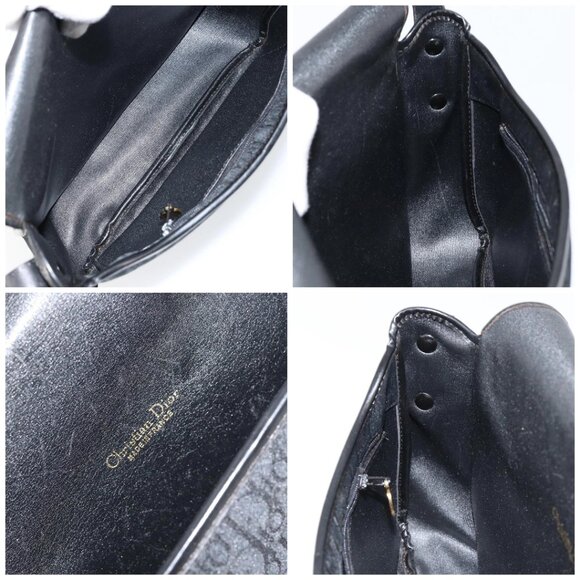 Christian Dior Trotter Canvas Shoulder Bag Black Gold Auth 146914 - Picture 16 of 16